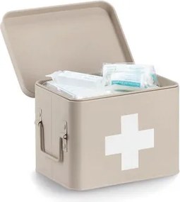 Zeller Present 2. akosť - Lekárnička, kovový box na lieky, 2v1, béžový, MEDICINE 23x17x16