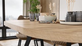 Mazzoni EXPANSO Dub Artisan / čierne nohy - OVÁLNY ROZKLADACÍ STÔL 160-360 cm PRE 16-18 OSÔB