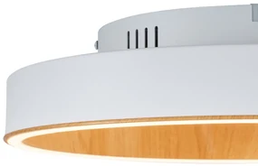 Dizajnové stropné svietidlo biele s drevom 40 cm vrátane LED 3-stupňového spínača - Ingo