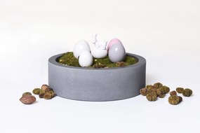 Miska na dekorácie CIRCULO, sklolaminát, Ø 30 cm, sivá