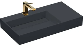 Rea Archi, umývadlo na dosku z konglomerátu 900x480x130 mm, ľavá verzia, šedá matná, REA-U4304