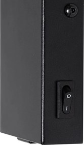 Moderná nástenná lampa čierna s nastaviteľným USB - Croft