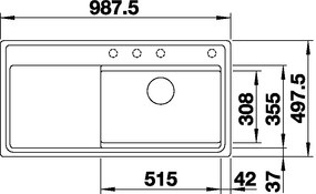 Granitový drez Blanco ZENAR XL 6 S-F DFG InFino jazmín