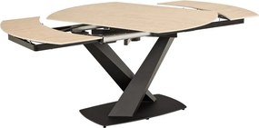 Rozkladací jedálenský stôl Morella 120/180 cm béžový/čierny