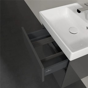 VILLEROY &amp; BOCH Collaro závesná skrinka pod umývadielko, 2 zásuvky, s LED osvetlením, 460 x 374 x 546 mm, Glossy Grey, C006B0FP