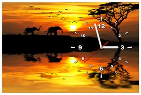 Gario Obraz s hodinami Afrika Rozmery: 60 x 40 cm