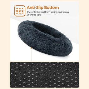 Pelech pre psa, Pelech pre mačky, Mäkký plyšový povrch 60 cm, tmavošedý