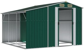 Záhradná kôlňa zelená 277x279x179 cm pozinkovaná oceľ