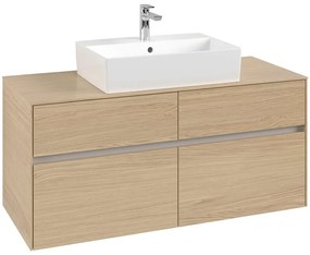 VILLEROY &amp; BOCH Collaro závesná skrinka pod umývadlo na dosku (umývadlo v strede), 4 zásuvky, 1200 x 500 x 548 mm, Nordic Oak, C12800VJ