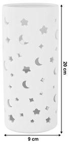 Stolná lampa Danar - biela / vzor mesiac a hviezdy