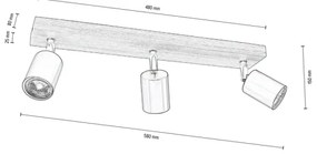 Spot-Light DO2910356 - Stropné bodové svietidlo MANARA 3xGU10/5W/230V borovica