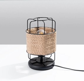 Stolná lampa Gizur, 1x šnúra/čierne drôtené tienidlo