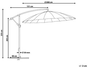 Záhradný konzolový slnečník ⌀ 268 cm svetlosivý CALABRIA II Beliani