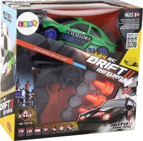 LEAN Toys Športové autíčko s diaľkovým ovládaním R/C v mierke 1:24, zelené, s vymeniteľnými kolesami