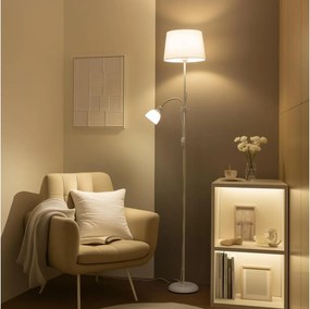 Brilagi - Stojacia lampa CERIA 1xE27/100W/230V + 1xE14/25W biela