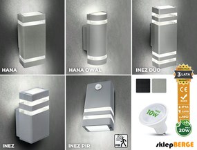 BERGE LED vonkajšie svietidlo INEZ čierne PIR - 1 x GU10 - 230V