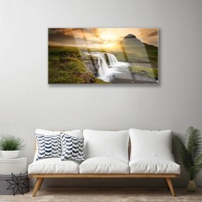 Obraz plexi Hory vodopád príroda 100x50 cm