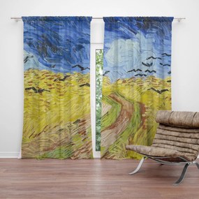 Sablio Záves Pšeničné pole s vranami - Vincent van Gogh: 2ks 140x250cm