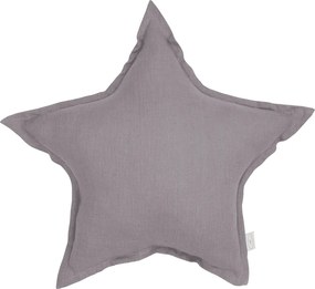 Ľanový vankúš hviezda tmavo šedá 50 cm