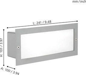 EGLO 88008 - Vonkajšie zapustené svietidlo ZIMBA 1xE27/60W strieborná/biela IP44
