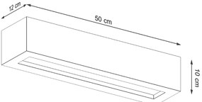 Nástenné svietidlo Vega, 1x betónové tienidlo, (50 cm)