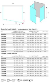 Mereo Mereo, Sprchový kút LIMA, obdĺž.,polopivot. dvere, 2xbočná stena, chróm ALU, sklo Point 6mm, MER-CK87892K
