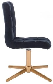 LuxuryForm DESIGN Stolička TOLEDO VELUR na zlatom kríži - čierna