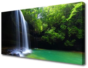 Obraz Canvas Vodopád príroda les jazero 140x70 cm