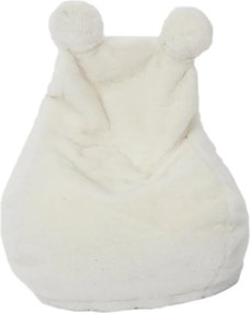 AKCIA Detský sedací vak z umelej kožušiny BUBBLO, biely II. akosť