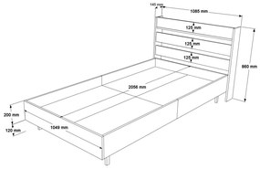 Jednolôžková posteľ 100 cm Nimelo 6 (biela) (s roštom). Vlastná spoľahlivá doprava až k Vám domov. 1094843