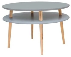 Tmavosivý konferenčný stolík s prírodnými nohami Ragaba UFO, Ø 70 cm