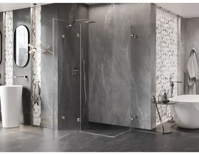 Mexen Lunar Duo, výklopný sprchový kút 105 x 95 cm, 8mm číre sklo, oceľový profil, 834-105L-095P-97-00