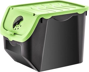 Orion Skladovací čierny box na cibuľu a zemiaky,zelené veko (12l)