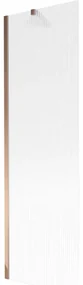 Mexen Next, vaňová zástena 1-krídlová 60 x 150 cm, fixné krídlo, 6 mm sklo s pruhmi, ružové zlato profil, 895-060-000-00-09-60