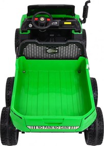 Ramiz Farmárske nákladné auto pre 2 deti Zelené + 4x4 + Diaľkové ovládanie + Kiper + LED Audio