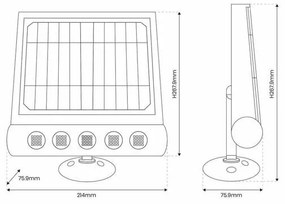 LED solárna nástenná lampa so senzorom pohybu LED/8W/3,7V 4000mAh 4000K IP65