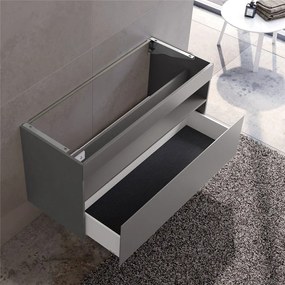 KEUCO Stageline závesná skrinka pod umývadlo, 1 zásuvka + 1 priehradka, s elektrinou, 1200 x 490 x 625 mm, inox matný, 32882290110