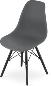 Set troch jedálenských stoličiek OSAKA tmavo sivé (čierne nohy) (3ks)