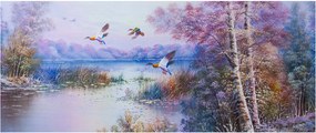 Obraz - Prichádza jeseň, olejomaľba (120x50 cm)