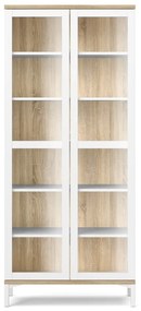 Biela/v prírodnej farbe vitrína v dekore duba 89x203x36 cm Roomers – Tvilum