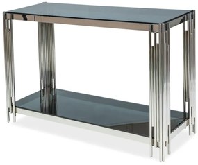 Konzolový stolík Fabiola (sklo + chrómová). Vlastná spoľahlivá doprava až k Vám domov. 1050164