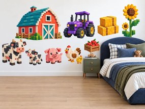 Minecraft Farma s fialovým traktorem arch 46 x 34 cm