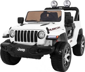 Ramiz Jeep Wrangler Rubicon na batérie pre deti biely + diaľkové ovládanie