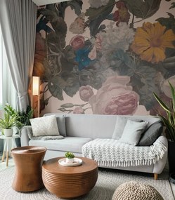 WALLCOLORS Dragonfly Garden Pink Wallpaper - tapeta POVRCH: Prowall Concrete