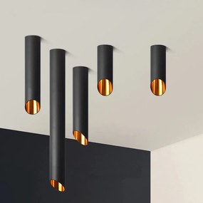 Toolight - Dizajnová závesná lampa DIAMENT APP572-1C, čierna-zlatá, OSW-03691