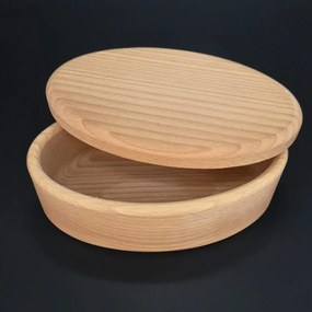 AMADEA Drevená dóza oválna, masívne drevo, 15x9x4, 5 cm