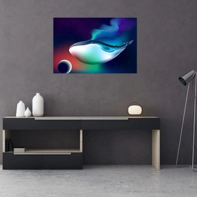 Obraz - Veľryba vo vesmíre (90x60 cm)