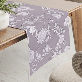 Biante Dekoračný behúň na stôl PM-045 Zámocké kvety na pastelovo fialovom 20x140 cm