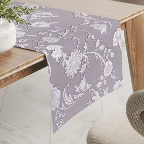 Biante Dekoračný behúň na stôl PM-045 Zámocké kvety na pastelovo fialovom 35x140 cm