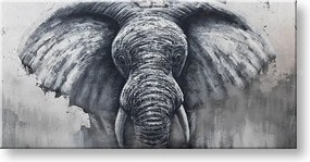 Maľovaný obraz na stenu SLON  140x70 cm